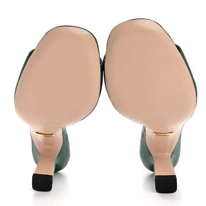 Gucci Nappa Matelasse GG Marmont 75mm Slide Sandals 36 Emerald 6 of 10
