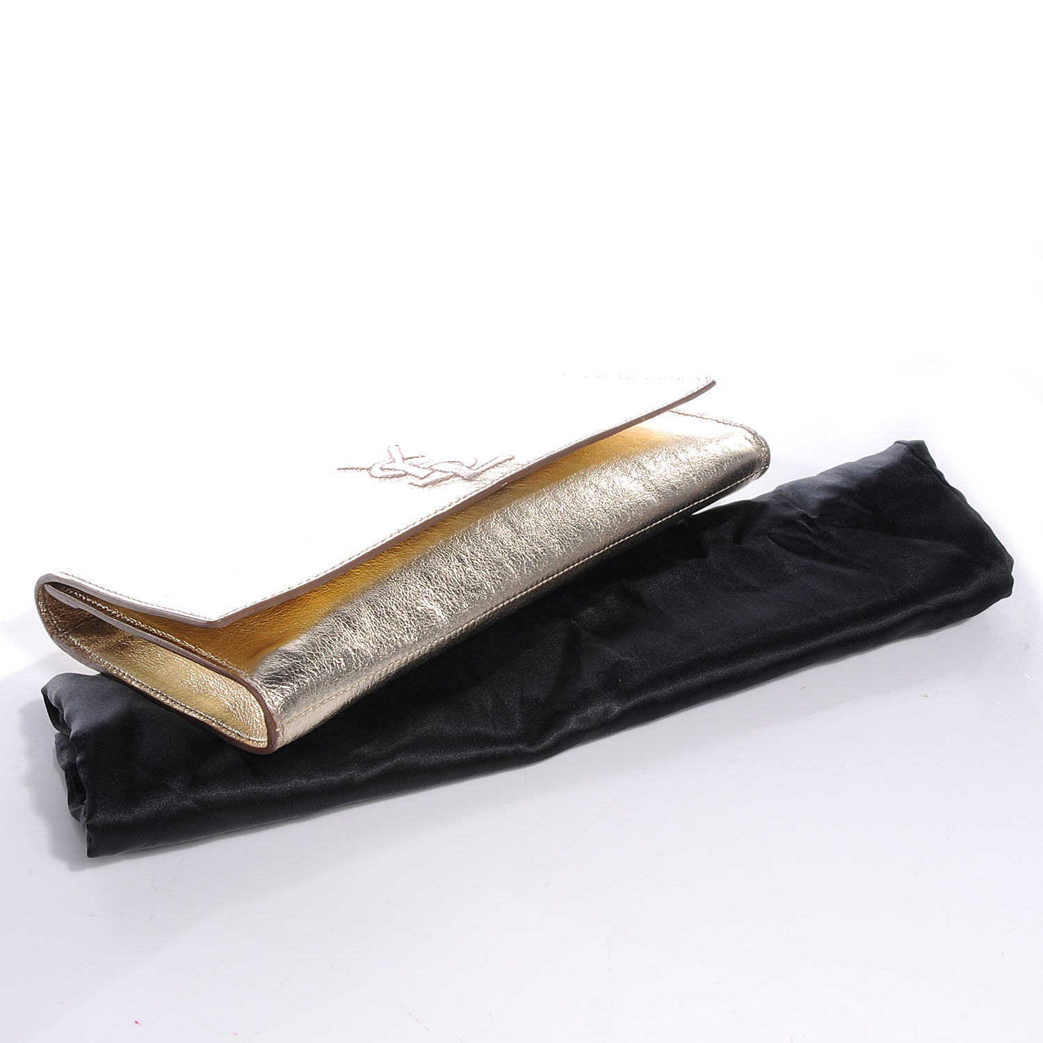 Saint Laurent Leather Belle de Jour Clutch Gold 4 of 7