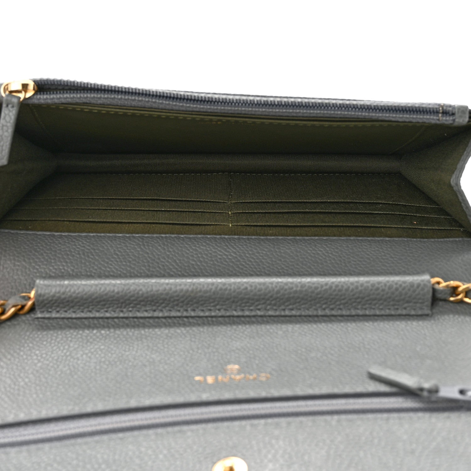Chanel Caviar Quilted Boy Wallet On Chain WOC Grey 5 of 15