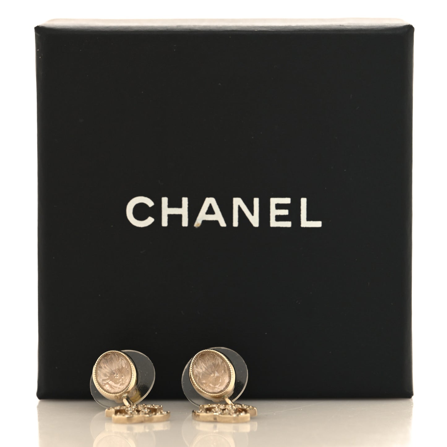 Crystal CC Drop Earrings Gold