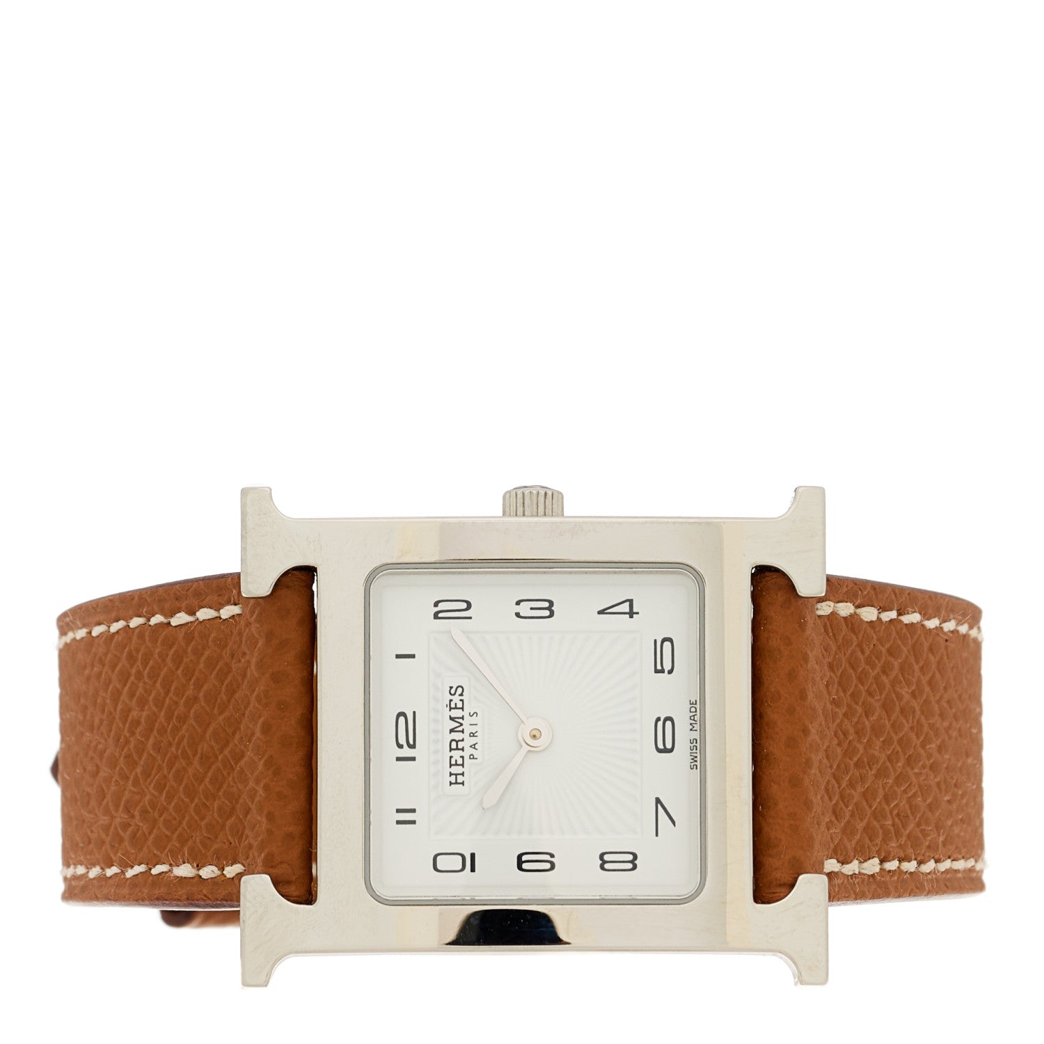 Hermes Stainless Steel Epsom 26mm Heure H Hour Quartz Watch Gold 2 of 5