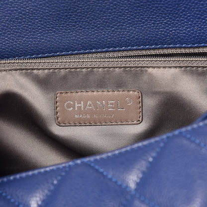 Chanel Caviar Quilted XXL Grand Shopping Tote GST Navy Blue 6 of 20