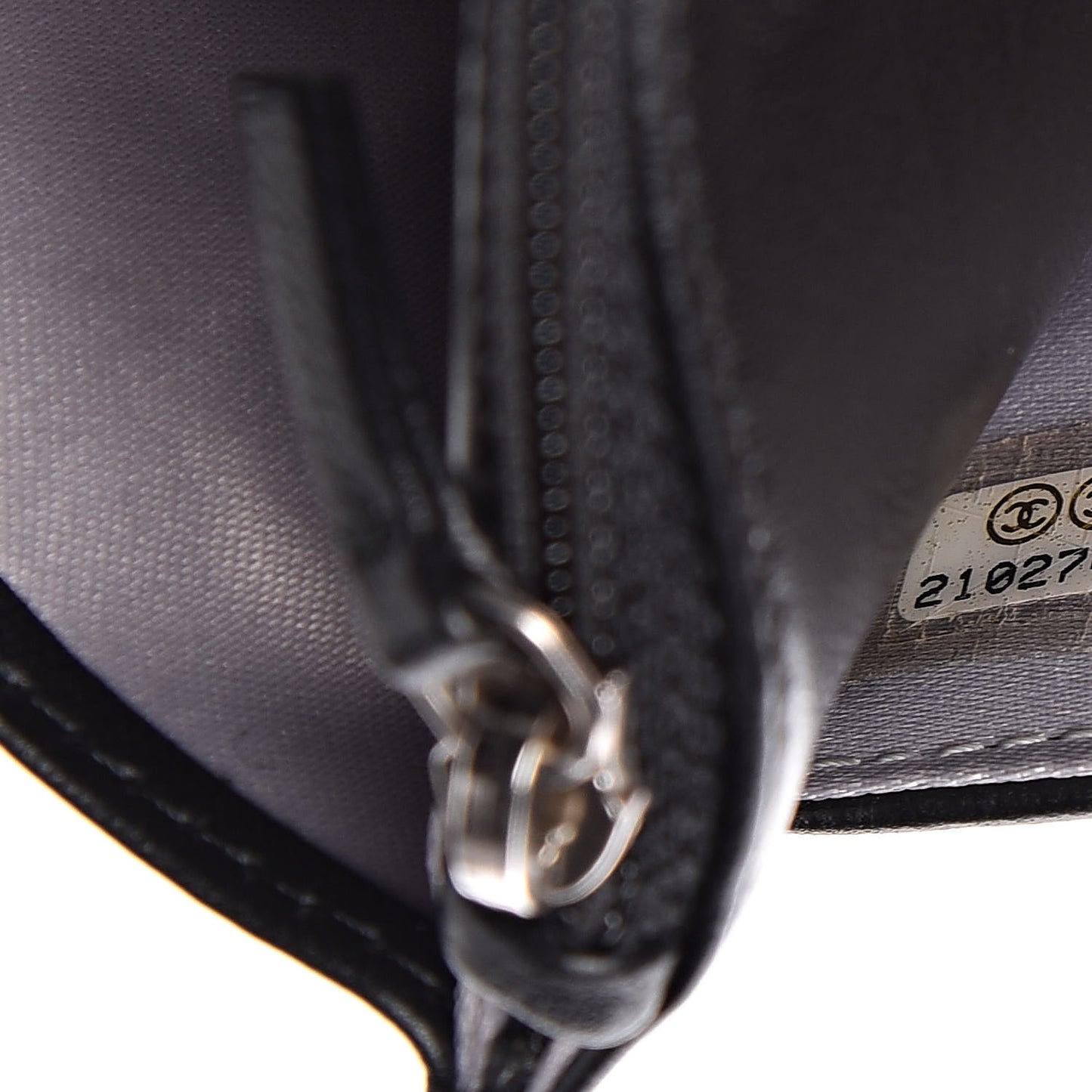 Lambskin Camellia Embossed Wallet on Chain WOC Black
