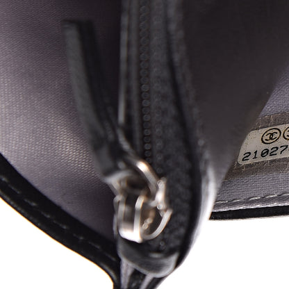 Chanel Lambskin Camellia Embossed Wallet on Chain WOC Black 9 of 15