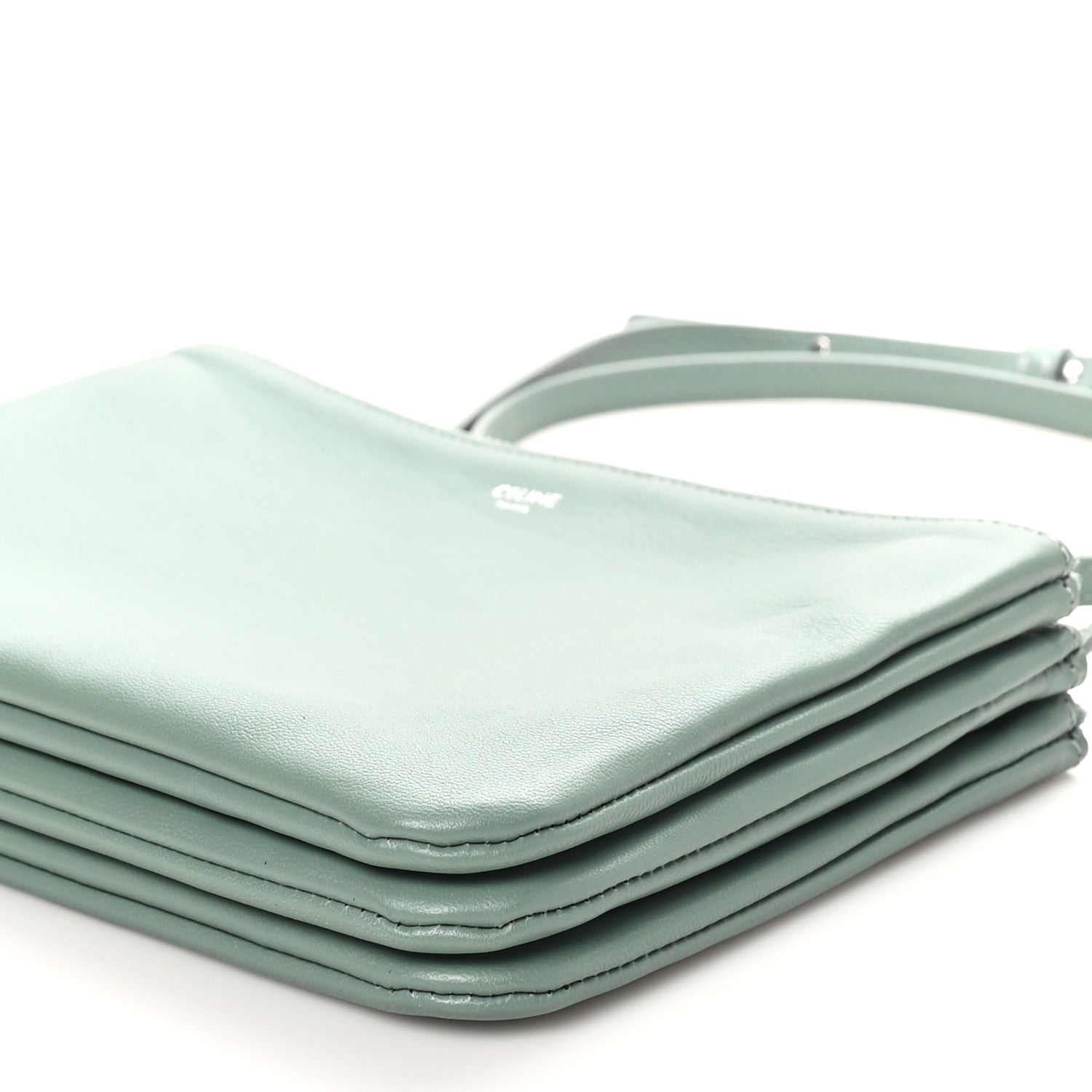 Celine Lambskin Small Trio Crossbody Bag Celadon 10 of 10