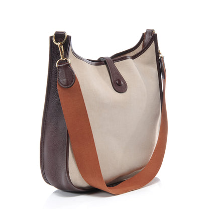Hermes Toile Ardennes Evelyne GM Ecru Chocolate 3 of 7