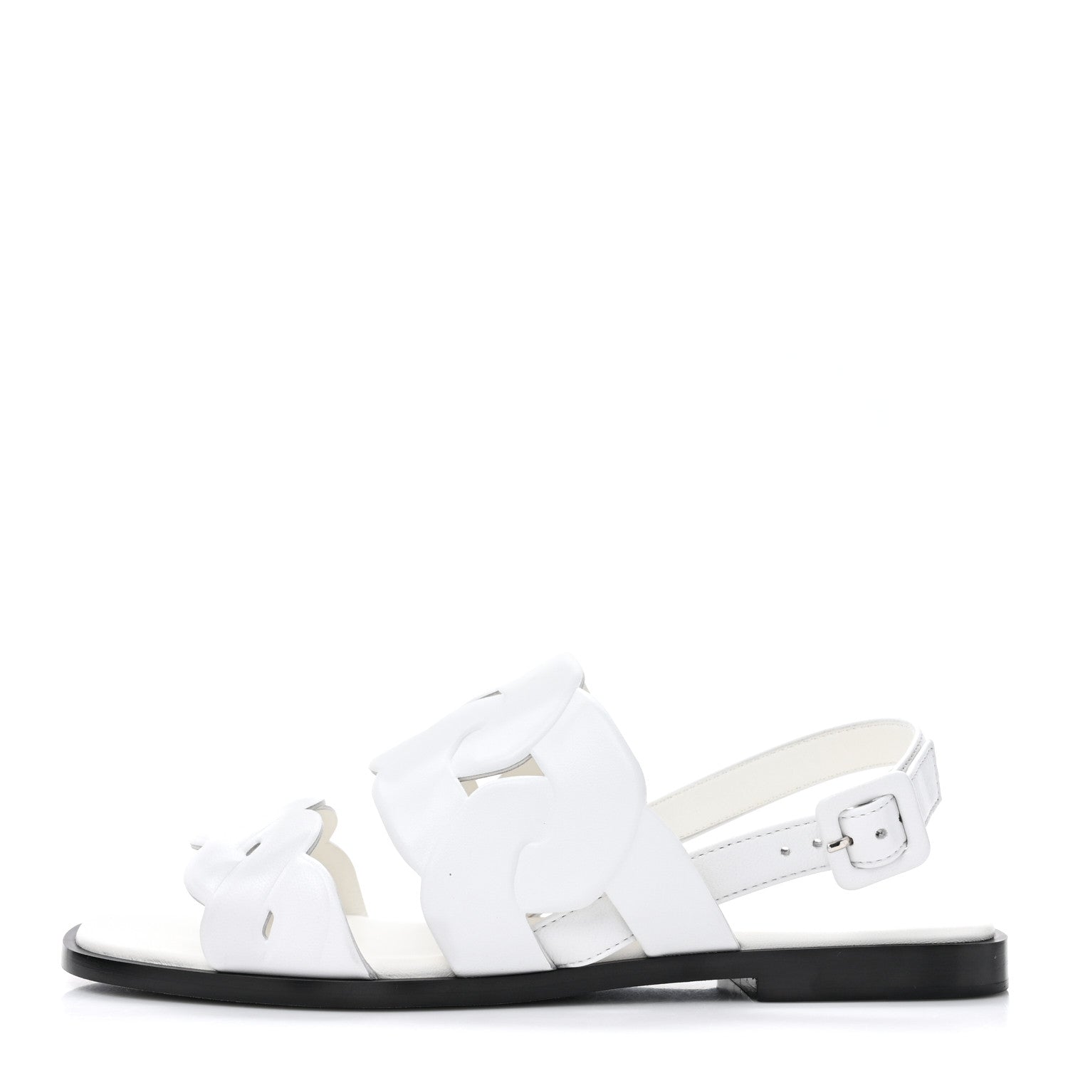 Hermes Nappa Womens Grace Sandals 36.5 White 1 of 12