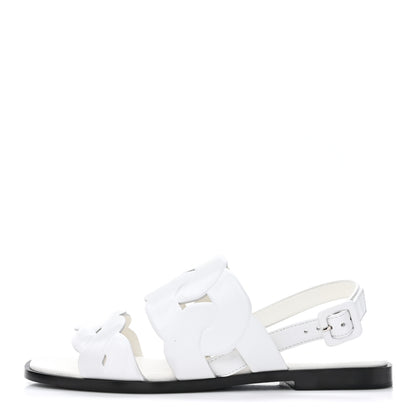 Hermes Nappa Womens Grace Sandals 36.5 White 1 of 12