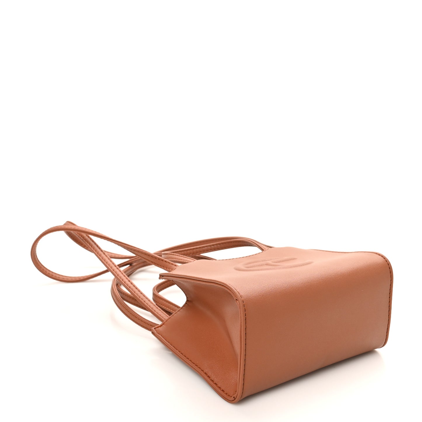 Vegan Leather Small Shopping Bag Tan