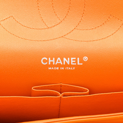 Chanel Patent Quilted Jumbo Double Flap Orange 6 of 11