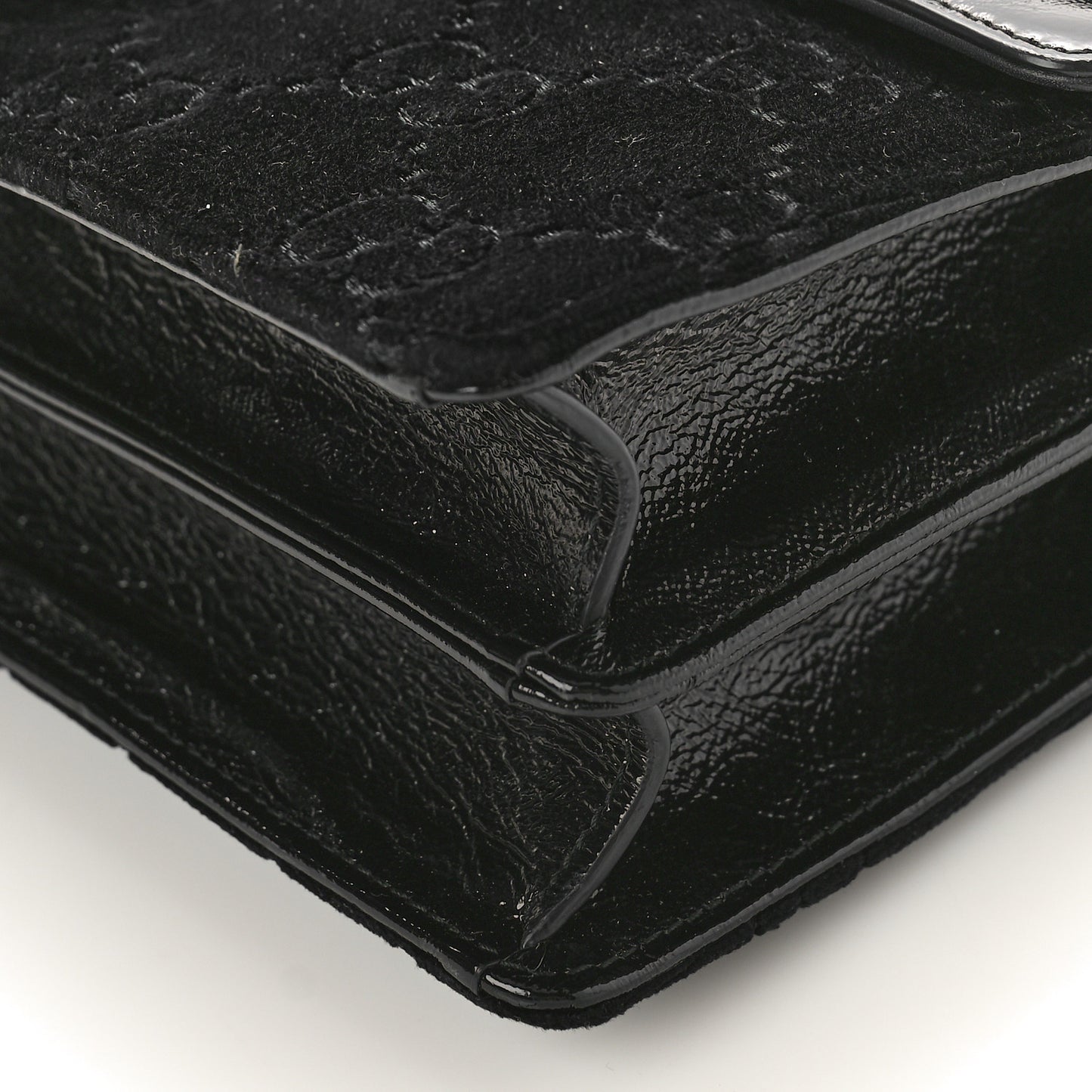 Velvet GG Monogram Small Dionysus Shoulder Bag Black