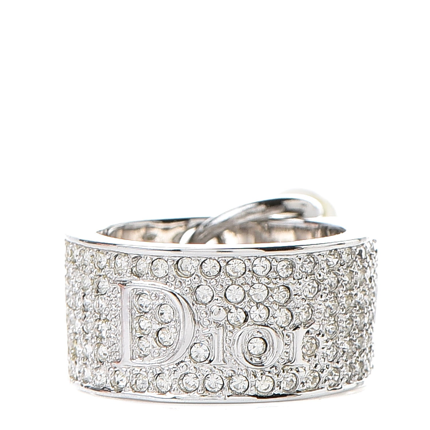 Christian Dior Crystal Ring 6.5 Silver 4 of 6