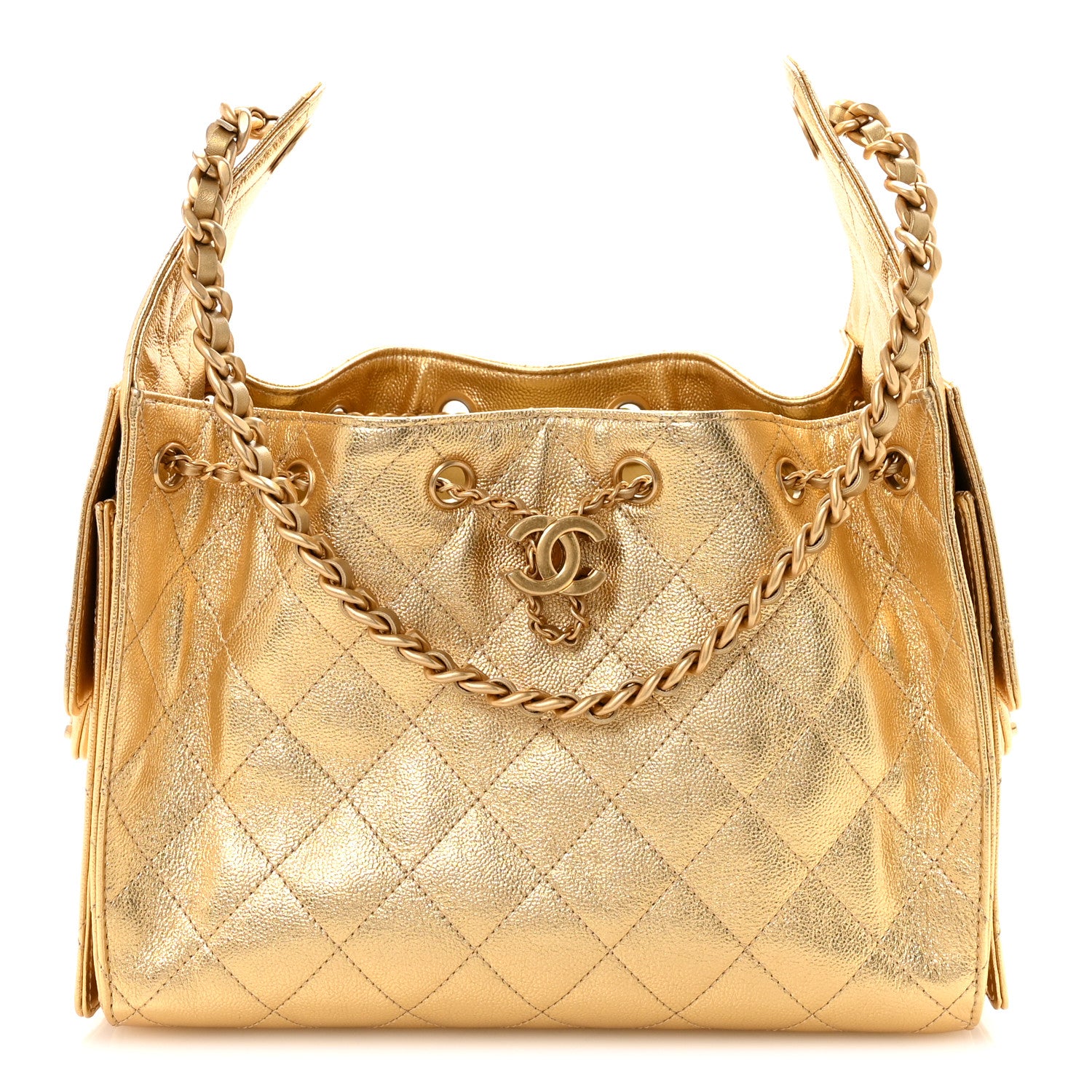 Chanel Metallic Caviar Quilted Small Chanel 25 Handbag Gold 1 of 11