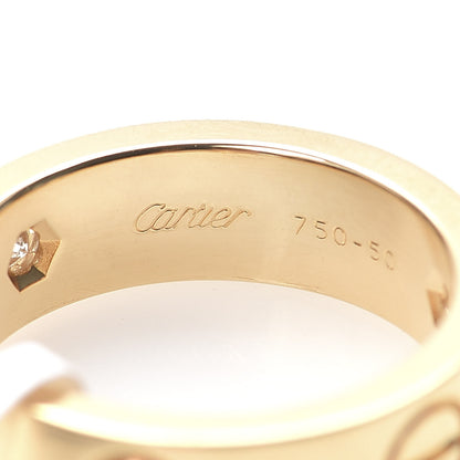 Cartier 18K Yellow Gold 3 Diamond 5.5mm LOVE Ring 50 5.25 5 of 5