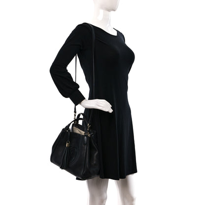Gucci Pebbled Calfskin Small Soho Shoulder Bag Black 2 of 13