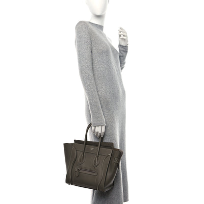 Celine Drummed Calfskin Micro Luggage Souris 2 of 14