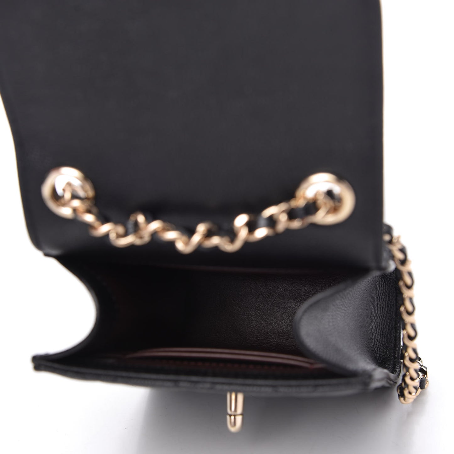 Caviar Quilted Classic Phone Holder Black