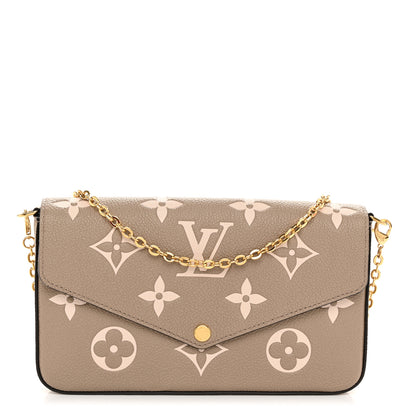 Louis Vuitton Empreinte Monogram Giant Felicie Pochette Tourterelle Creme 1 of 10