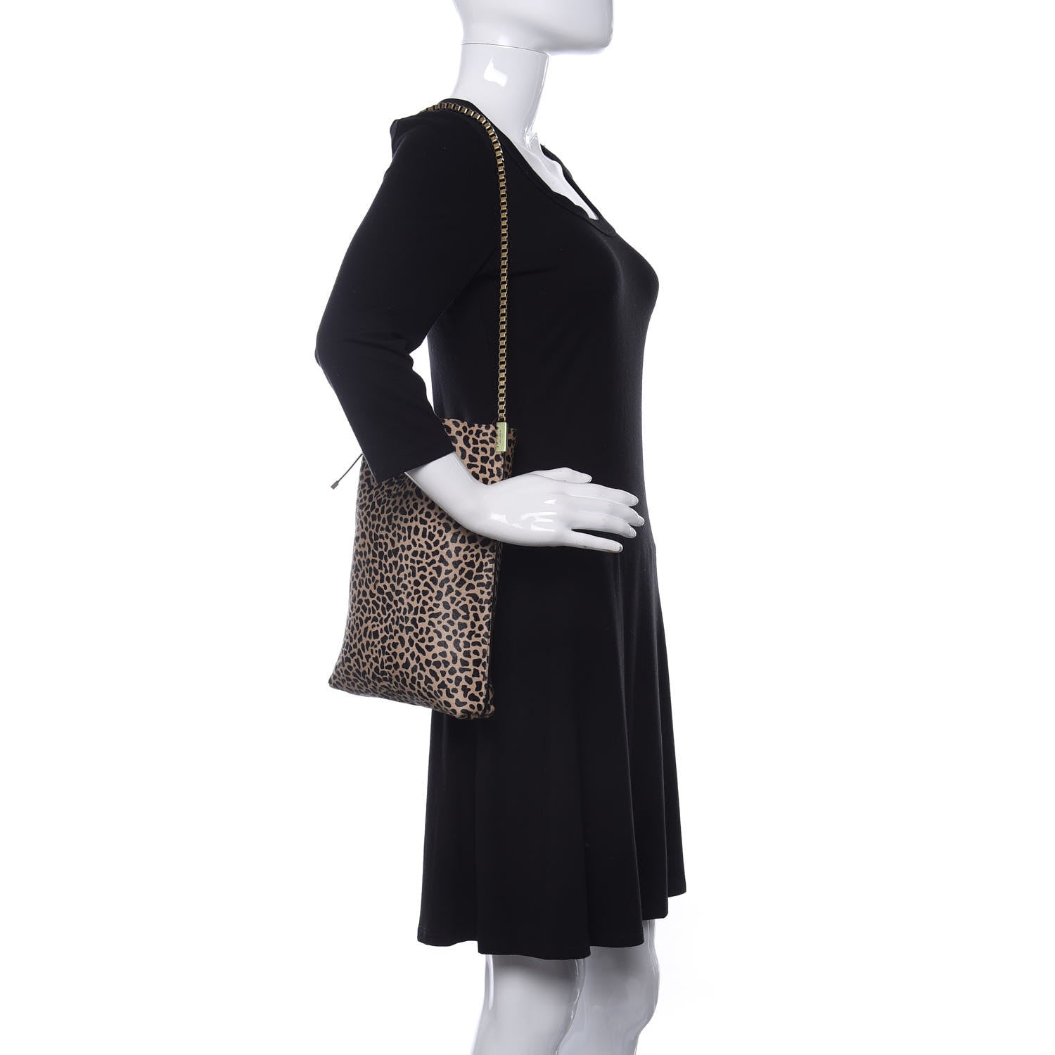 Saint Laurent Pony Effect Calfskin Giraffe Print Small Suzanne Hobo Natural 2 of 9