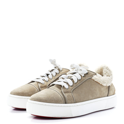 Christian Louboutin Suede Shearling Fun Vierissima Flat Sneakers 40.5 Atlas 3 of 8