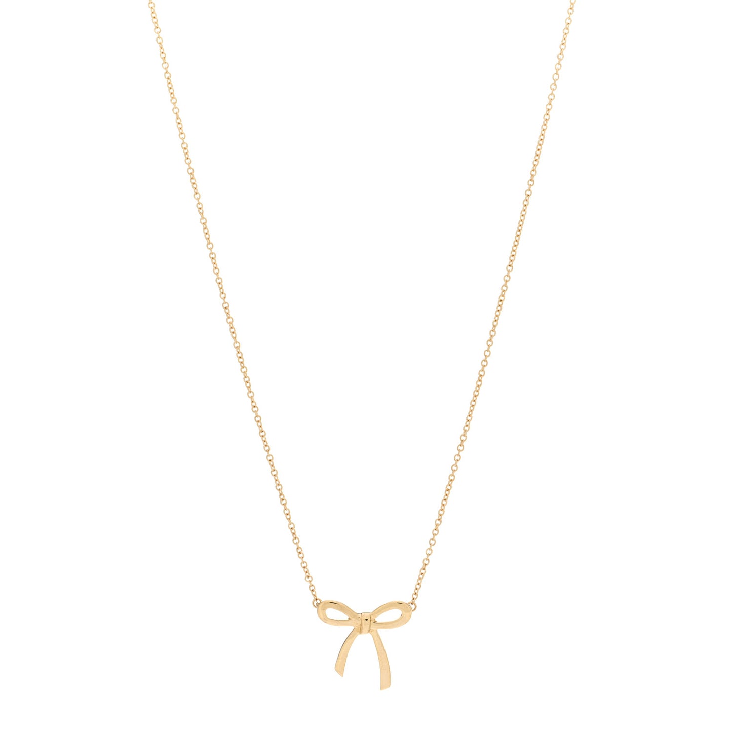 18K Yellow Gold Mini Bow Pendant Necklace