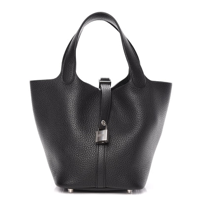 Hermes Taurillon Clemence Picotin Lock 18 PM Black 1 of 10