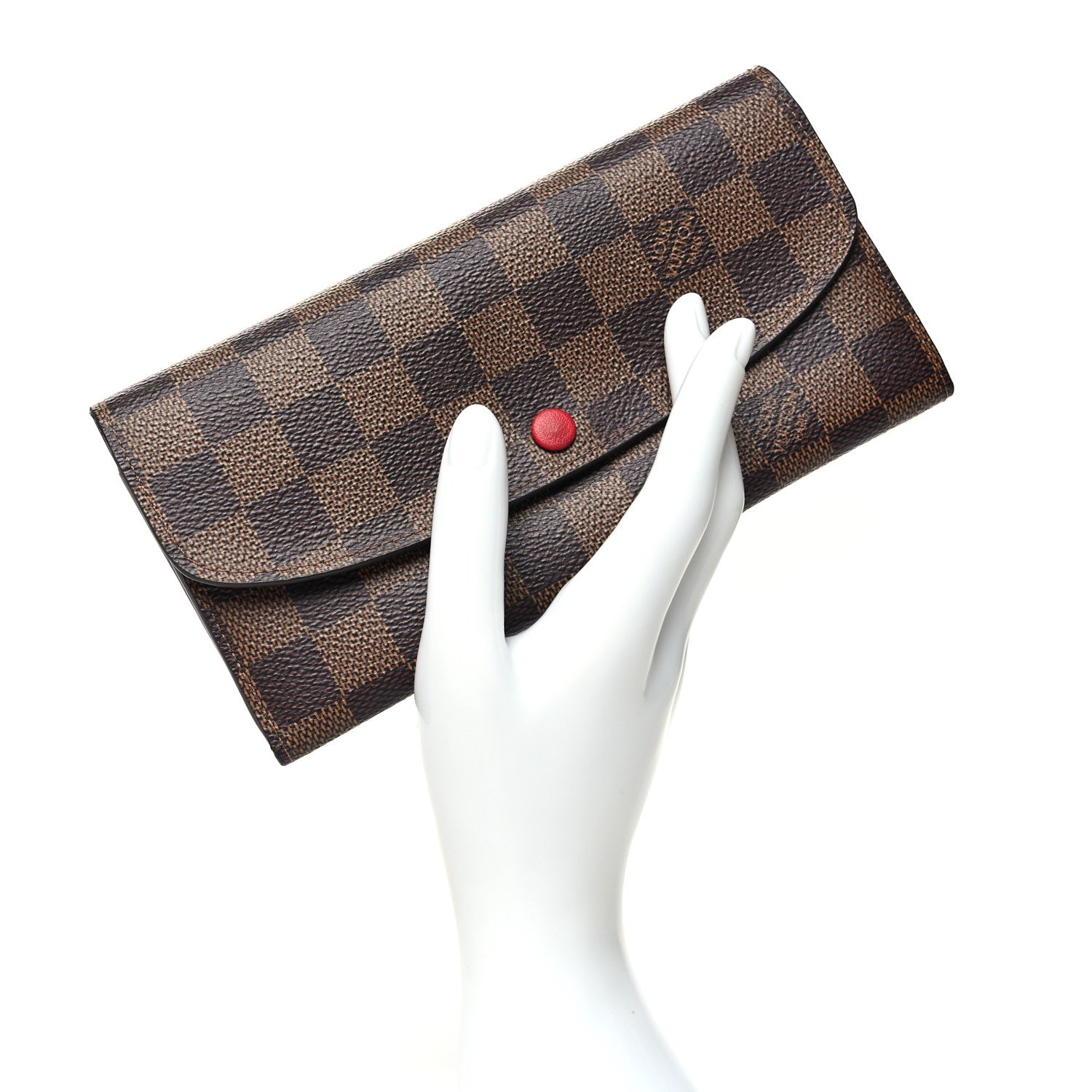 Louis Vuitton Damier Ebene Emilie Wallet Red 2 of 10