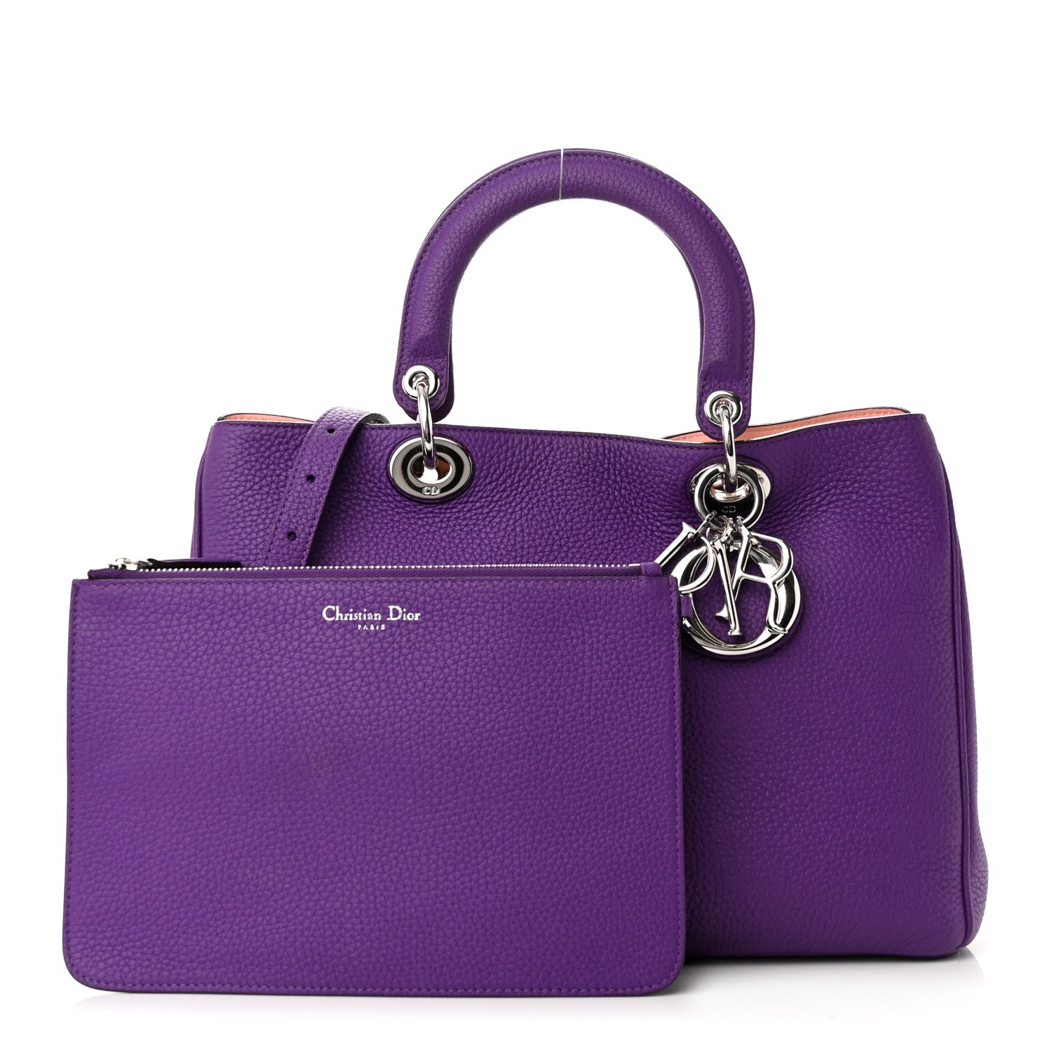 Christian Dior Bullcalf Medium Diorissimo Tote Purple 1 of 12