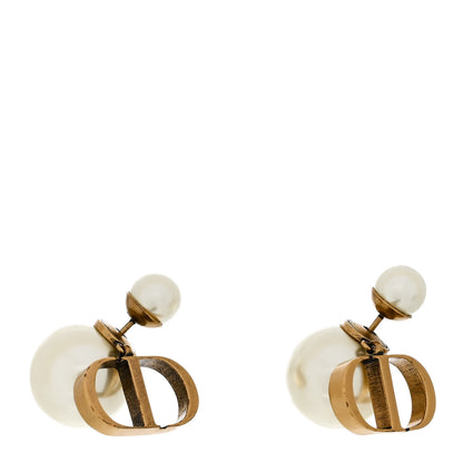 Christian Dior Metal Pearl Tribales Earrings Gold 1 of 4