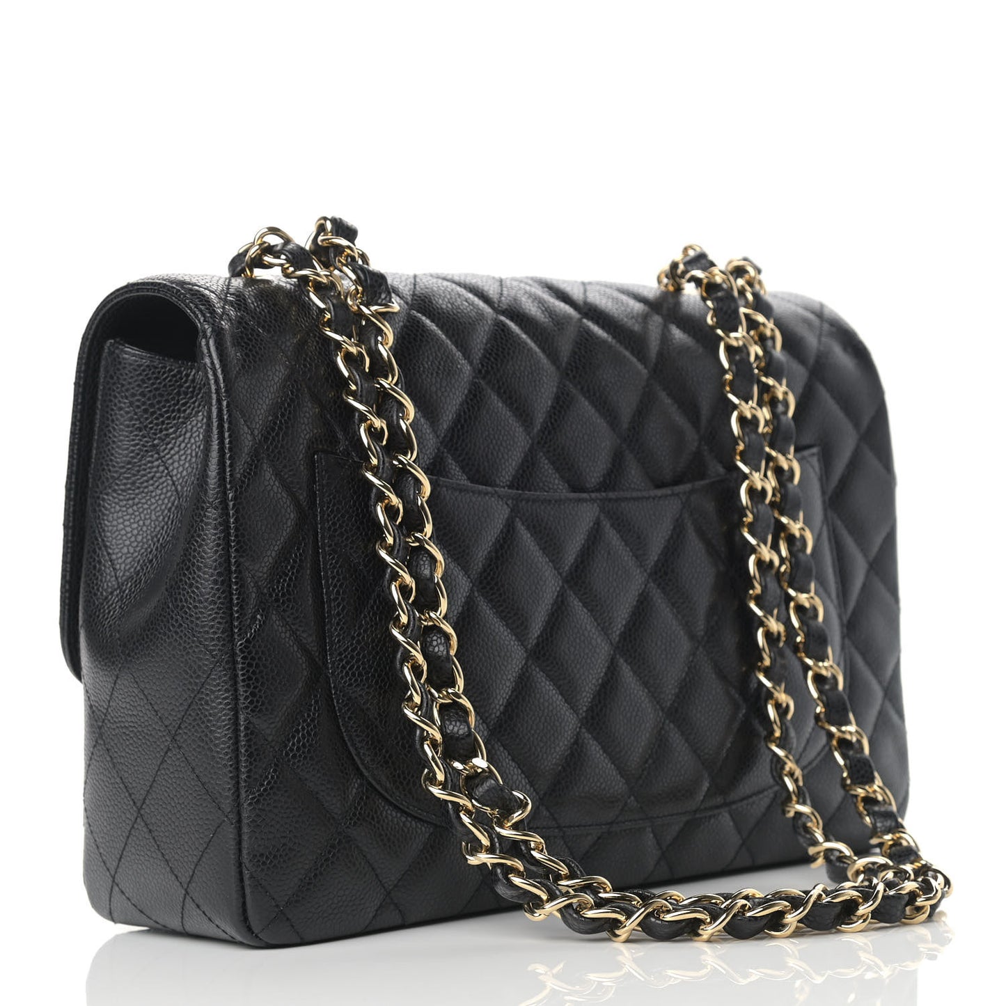 Caviar Quilted Jumbo Single Flap Black