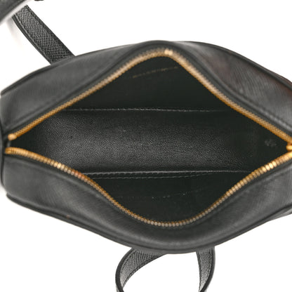 Balenciaga Signature Grained Calfskin Logo XS Ville Camera Bag Black White 5 of 10