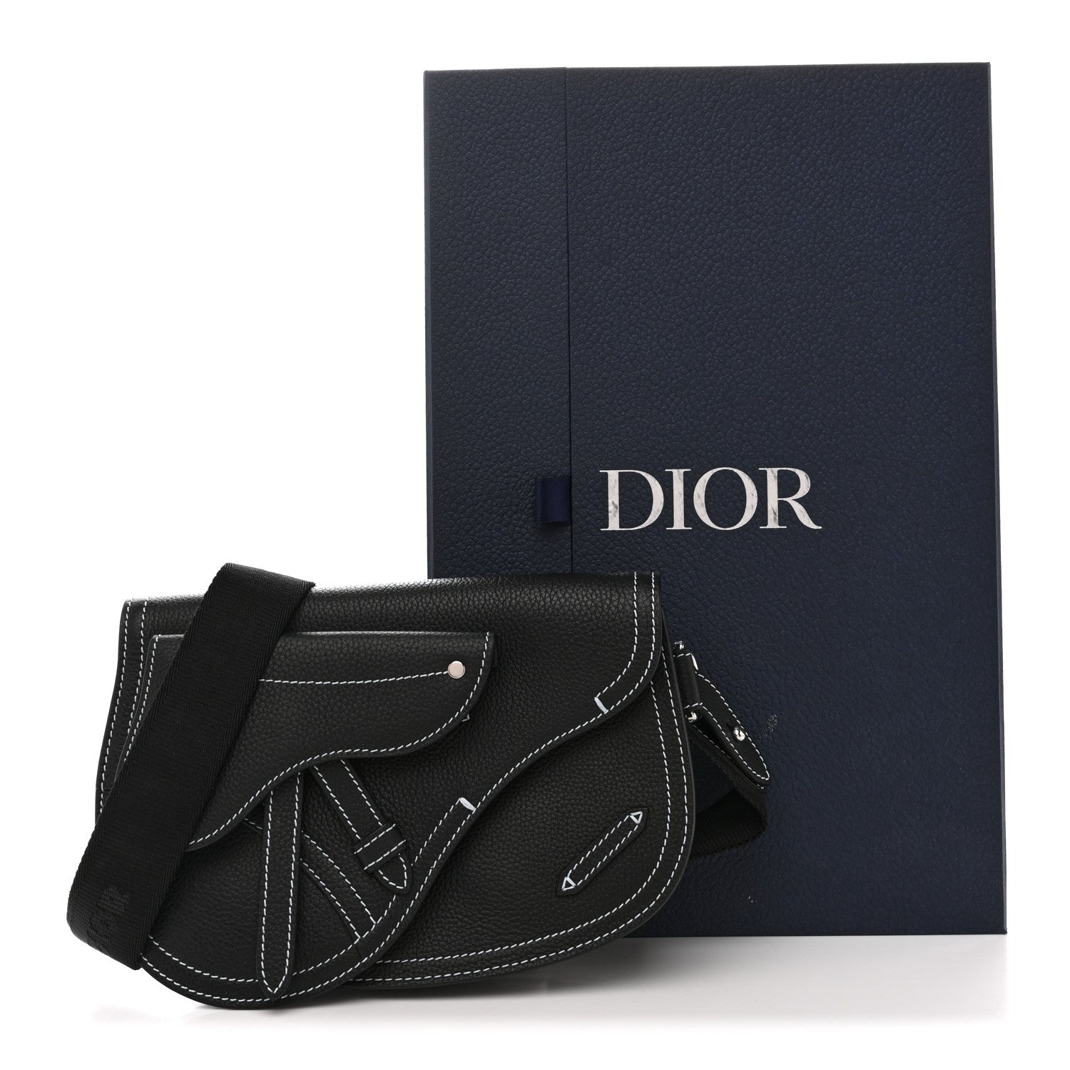 Christian Dior X KAWS Grained Calfskin Saddle Pouch Black 11 of 11