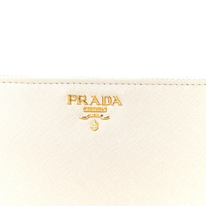 Prada Saffiano Metal Zip Around Wallet Cera 7 of 7