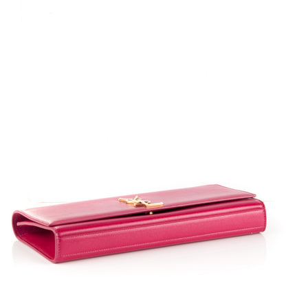 Saint Laurent Textured Patent Calfskin Classic Monogram Clutch Fuchsia 4 of 8