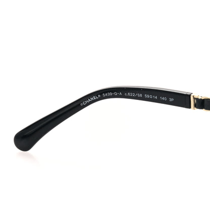 Chanel Metal Calfskin Polarized CC Chain Pilot Sunglasses 5439-Q-A Black 5 of 8