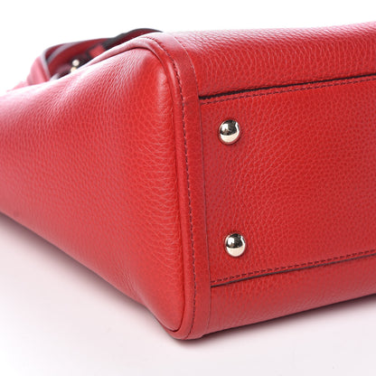 Gucci Pebbled Calfskin Small Soho Top Handle Bag Red 8 of 9
