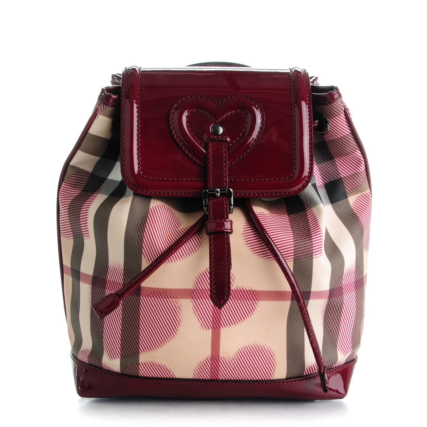 Nova Check Heart Backpack Berry Red