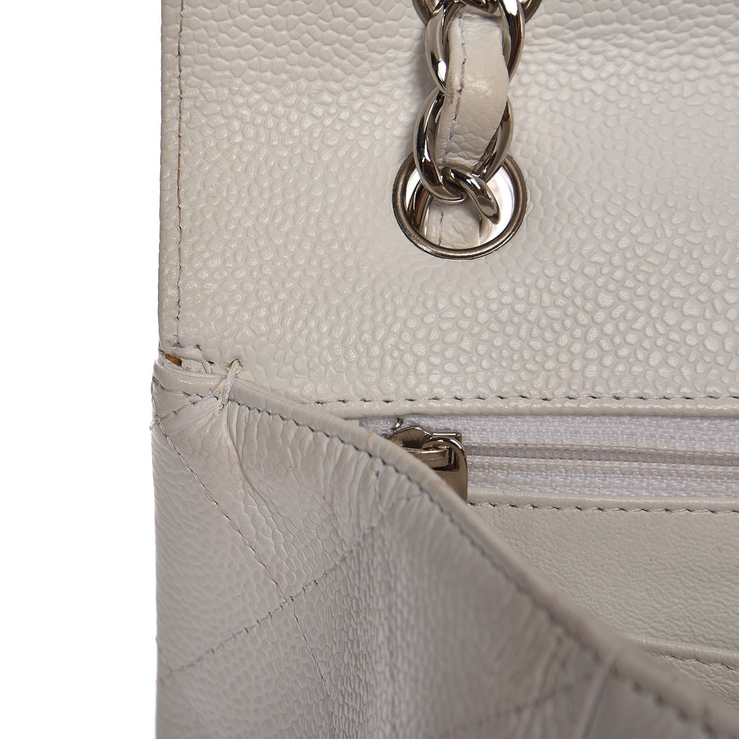 Chanel Caviar Quilted Maxi Single Flap White 11 of 16