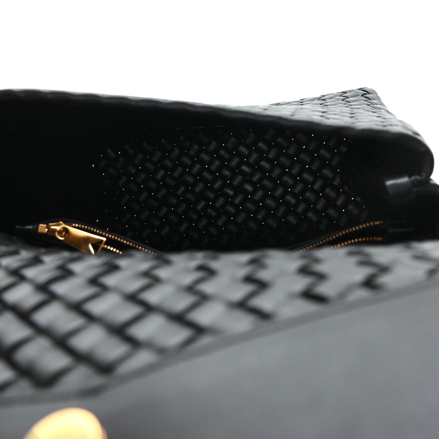 Nappa Intrecciato Patti Top Handle Bag Black