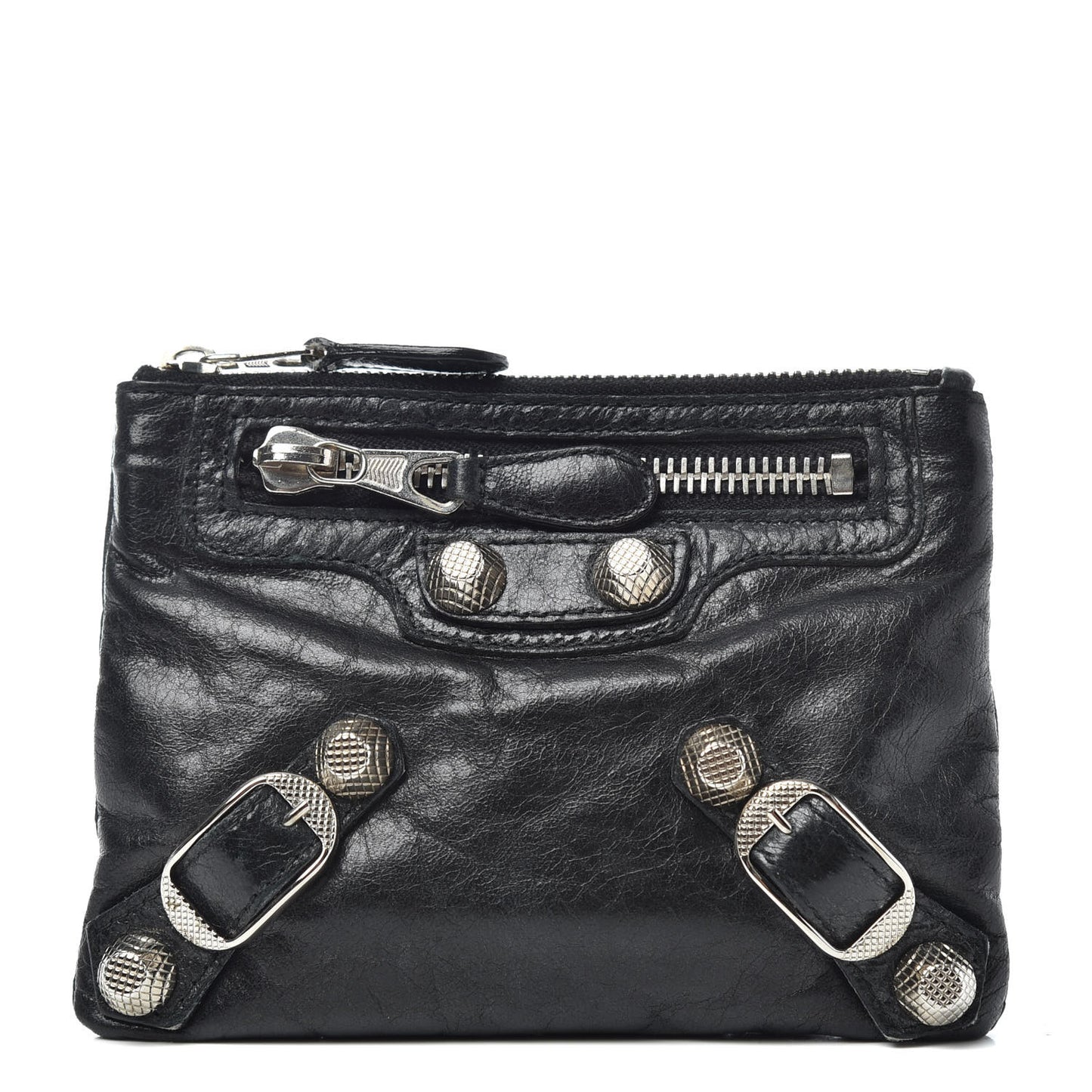 Agneau Giant 12 Silver Hardware M Porte-Monnaie Coin Purse Black