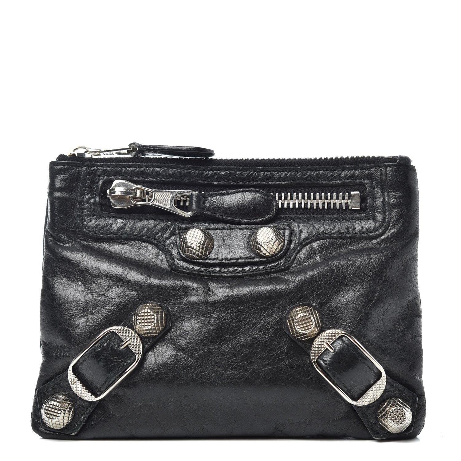 Balenciaga Agneau Giant 12 Silver Hardware M Porte-Monnaie Coin Purse Black 1 of 6