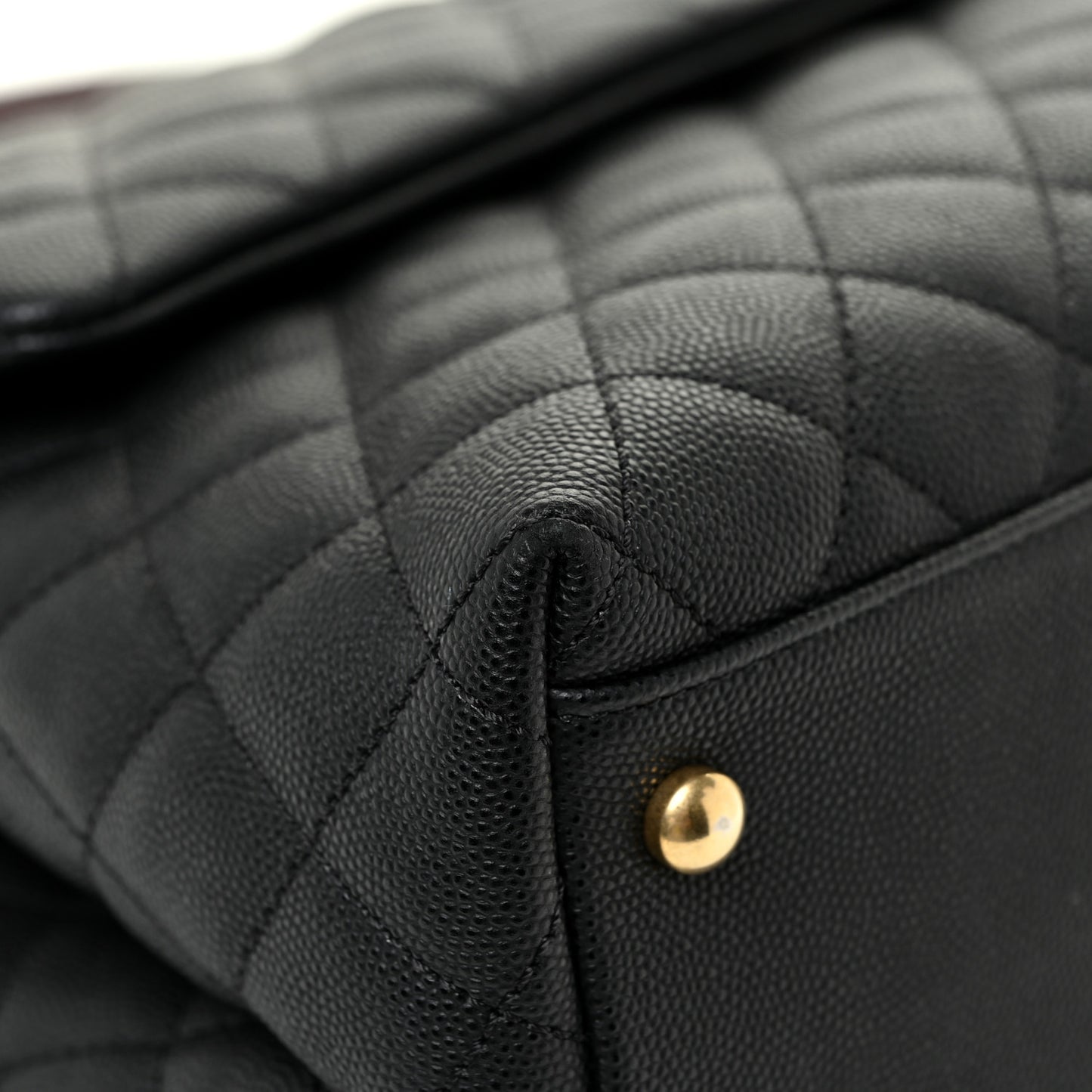 Caviar Lizard Quilted Medium Coco Handle Flap Black