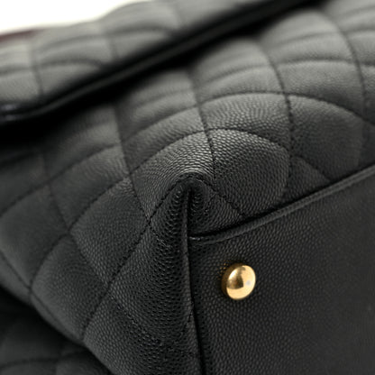 Chanel Caviar Lizard Quilted Medium Coco Handle Flap Black 13 of 19
