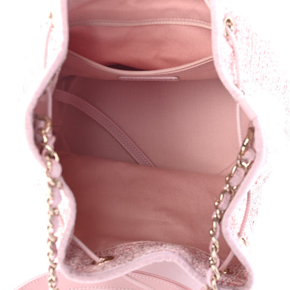 Chanel Lurex Boucle Deauville Drawstring Bag Pink 4 of 4