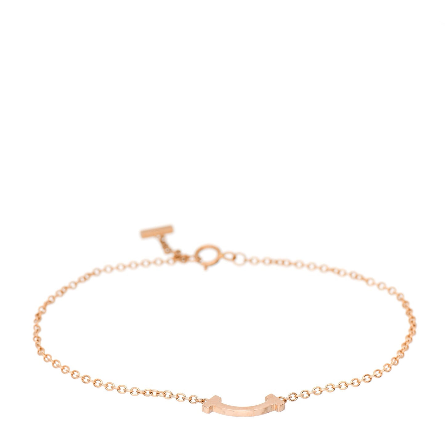 18K Rose Gold Mini T Smile Bracelet