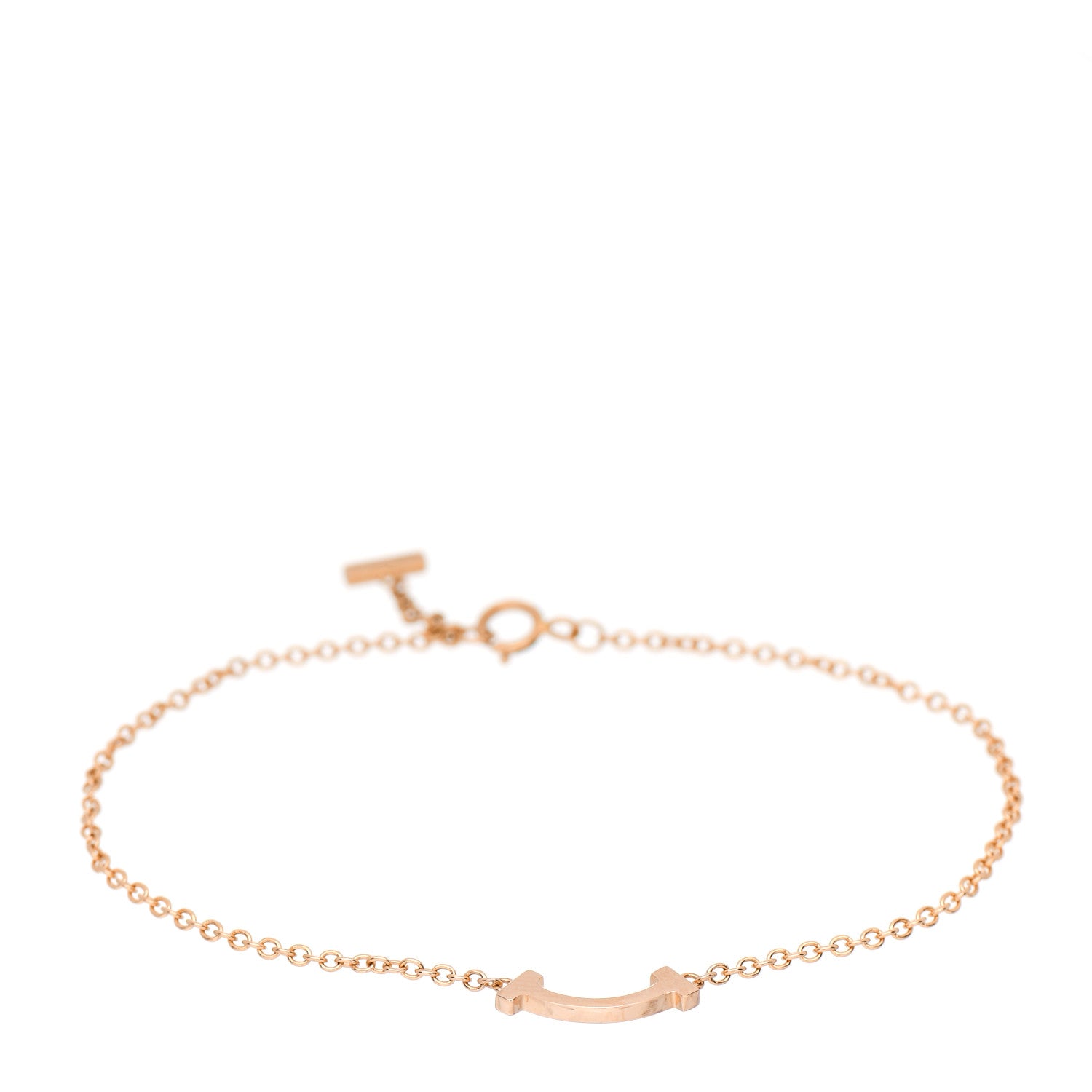 Tiffany 18K Rose Gold Mini T Smile Bracelet 1 of 5