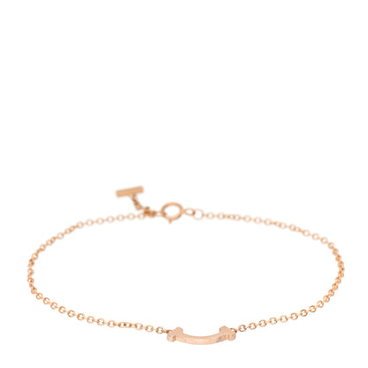Tiffany 18K Rose Gold Mini T Smile Bracelet 1 of 5