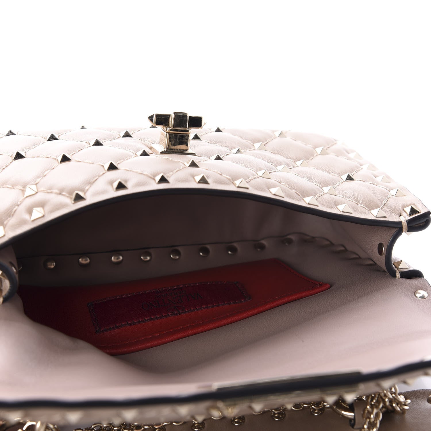 Valentino Garavani Nappa Small Rockstud Spike Shoulder Bag Poudre 5 of 10