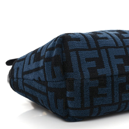 Fendi Chenille Vitello King Plexiglass FF Mini By The Way Top Handle Boston Bag Blue Black 8 of 10