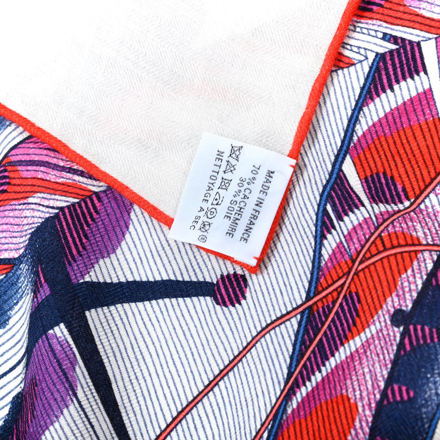 Cashmere Silk Plumes En Fete Shawl 140 White Violet Rouge